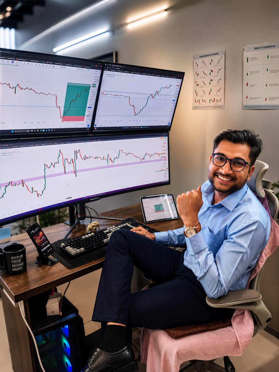 Stock market trading charts